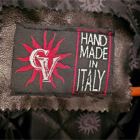 GV Designer Black Leather Women's Coat HAND MADE IN ITALY. New With Tag - Picture 15 of 16
